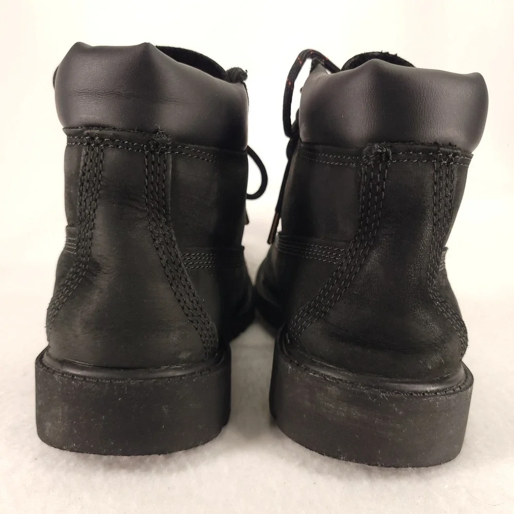 Timberland Boots Youth 3M 6-Inch Waterproof Black Leather Lace Up Insulated